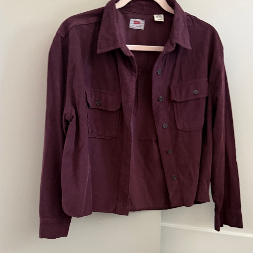 Levi's Dark Plum Corduroy Button-Up Jacket